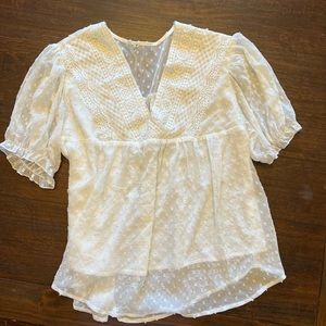 Swiss Dot Peasant top